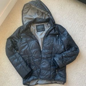 Guess Black Puffy Bomber Jacket